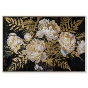 Art Remedy Glass Vase and Classical Flowers Classical vintage floral vase wall art Framed - 1 of 4