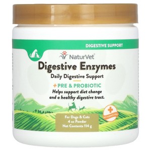 NaturVet Digestive Enzymes + Pre & Probiotic, For Dogs & Cats, 4 oz (114 g) - 1 of 3