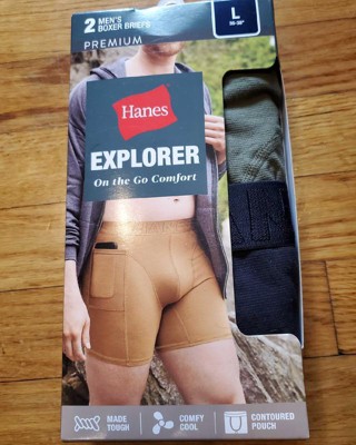 Hanes Premium Men's Explorer Boxer Briefs 2pk - Black/green : Target