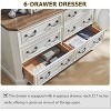 SinCiDo 6 Drawers Dresser for Bedroom, Farmhouse Wood Rustic Chest of Drawers, 54″ W Vintage Dressers for Living Room - 4 of 4