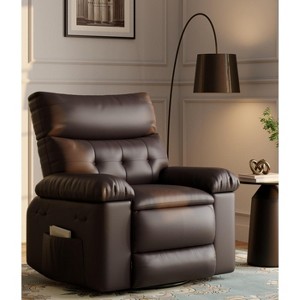 Oversized Recliner Chairs with Heat and Massage - 360° Swivel Lazy Recliner Chair for Adults- Manual Rocking Chair - 1 of 4