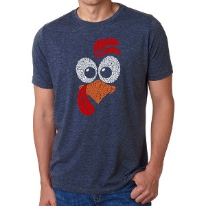 LA Pop Art Turkey Face - Men's Premium Blend Word Art T-Shirt Navy 3X Large - 1 of 4