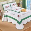 Collections Etc Cardinal Holly Embroidered Scalloped Edge Bedspread - 2 of 3