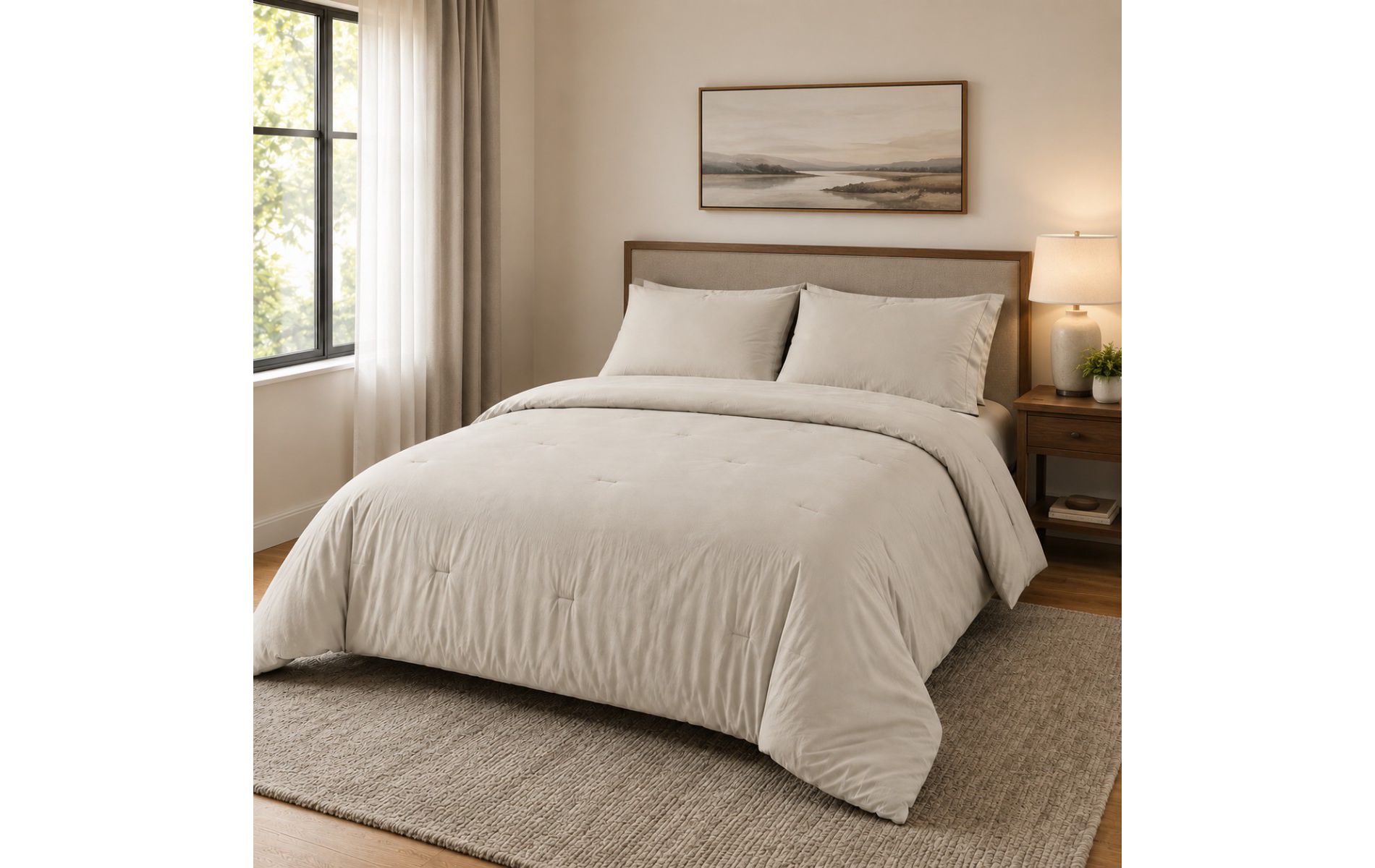 Bedsure Comforter Set – Soft Warm Imitation Washed Cotton Bedding for All Seasons Mother's Day Gift
