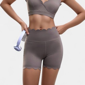 Anna-Kaci Active Women's Scalloped High Waist Athletic Shorts with Soft Stretch Fabric and Seamless Waistband - 1 of 4