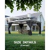 10x12 FT Hardtop Gazebo with Double Polycarbonate Roof, Aluminum Frame with Privacy Screens, All Weather Shelter for Patio Deck and Lawn, Slate Gray - 2 of 4