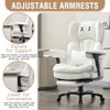 Big and Tall Office Chair with Footrest - Efomao High Back Executive Desk Chair with Wide Seat, Adjustable Armrests, Ergonomic Computer Chair, White - 3 of 4