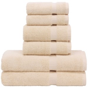 BC BARE COTTON Luxury Hotel & Spa Quality, Quick Dry 100% Turkish Cotton, 700 GSM, 2-Bath Towel, 2-Hand Towel, 2-Washcloth - 6 Piece - 1 of 1