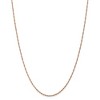 Black Bow Jewelry 1mm 14K Rose Gold Solid Singapore Chain Necklace - 3 of 4