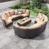 Syemin Patio Seating Sets, 12 Piece Outdoor Sectional Furniture Set with Cushions for Garden, Balcony, and Backyard, Beige, 23.8"*30"*30.7" - 3 of 4
