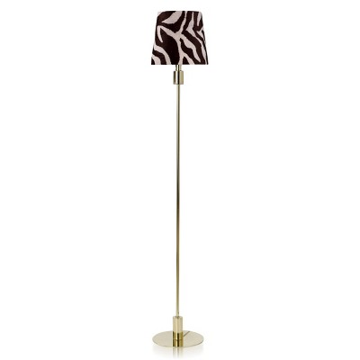 Dann Foley Lifestyle Floor Lamp with Zebra Print Shade Black/White - StyleCraft