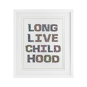 Stupell Industries Long Live Childhood Florals Framed Print Under Glass Art, White, 17" x 21" - 1 of 4