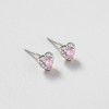 Girl's Princess Heart CZ Screw Back Sterling Silver Earrings - In Season Jewelry - 4 of 4