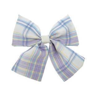 Unique Bargains Simple Plaid Bow Hair Clips 1 Pc - 1 of 4