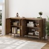 Sideboard Buffet Cabinet with Storage, Farmhouse Buffet Cabinet with Louvered Doors - 3 of 4