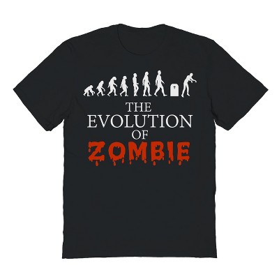 Rerun Island Men's The Evolution Of Zombie Funny Halloween Costume Halloween Short Sleeve Graphic Cotton T-Shirt