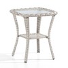 UPTIOT Square Glass Outdoor Side Table - 3 of 4