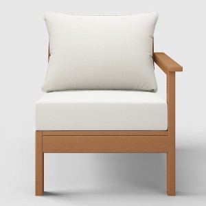 WestinTrends  Avalon Outdoor Patio HDPE Right Arm Facing Sectional Corner Club Chair with Patio Cushions - 1 of 4