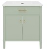 Grungis Freestanding Bathroom Vanity with Sink and Rubber Legs,Modern Cabinet with Soft Close Doors and Adjustable Shelf - 4 of 4