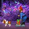 Rudolph the Red Nosed Reindeer 34IN RUDOLPH 3D PRE LIT LED YARD ART STANDING YUKON AND DOG, Blue - 2 of 4