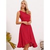 Allegra K Women's Wrap Ruffle High Low Hem Round Neck Keyhole Back Sleeveless Floral Dress - 2 of 4
