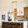 LLHZSY Linear Pendant Chandelier 56 7/10" Wide Modern 8-Lights Candlestick Fixture for Dining Room House Kitchen Island -Black+Gold/Black/Gold - 4 of 4