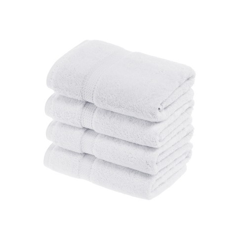 Solid Luxury Premium Cotton 900 GSM Highly Absorbent 4 Piece Hand Towel  Set, White by Blue Nile Mills