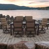 Courtyard Casual Santorini 7 pc 70" Rectangle Motion Dining set  Includes:  One 70" Rectangle Table and Six Padded Swivel Sling Chairs - 2 of 4
