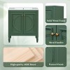 30" Vintage Bathroom Vanity with Sink and Soft Close Doors,Freestanding Cabinet with Shelf and Drawer-Baofuwish - 3 of 4