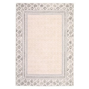 Indoor Geometric Bordered Large Rugs, Soft Non Slip Washable Carpet for Bedroom Living Room, Low Pile Home Decor Mat - 1 of 4