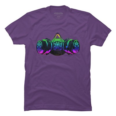 Men's Design By Humans Fluorescent Bomber Mask By Exosam T-Shirt