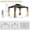 VYNXARIA 10*12 Outdoor Gazebo,Heavy Duty Double Roof Patio Gazebo with Aluminum Frame,Double-Layer Side Walls Mosquito Netting&Privacy Curtains,Beige - 3 of 4