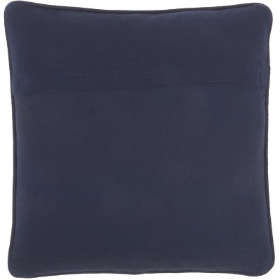 Ivory and Indigo Embroidered Square Throw Pillow Set