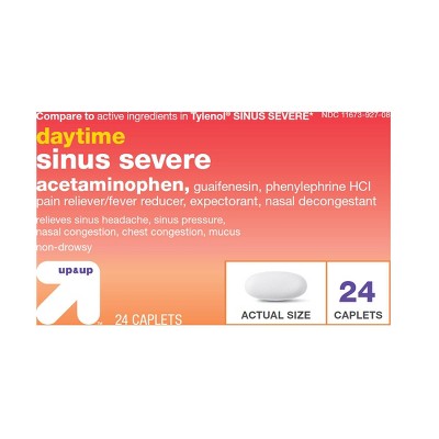 Acetaminophen Sinus Severe Pain & Congestion Relief Caplets - 24ct - up & up™