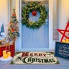 Lomsoe Christmas Doormat with Non-Slip Flannel Carpet Indoor/Outdoor Welcome Mat, Green & Red Holiday Merry Christmas. - 3 of 4