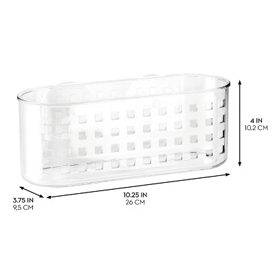 Clear Plastic Suction Mount Shower Basket Organizer