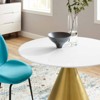 40" Tupelo Round Wood Dining Table Gold White - Modway - 4 of 4