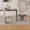 Dining Chair Set of 2,Modern Chenille Upholstered Accent Chair with Rubberwood Legs,Curved Back Armless Dining Chair for Dining Room-Koiai - 2 of 4