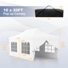 Costway 10 x 20FT Pop up Canopy  Outdoor Canopy Tent with 6 Sidewalls Carrying Bag Blue/Black/Gray/White/Pink - 3 of 4