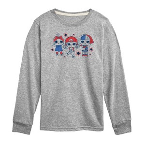 Boys' - LOL Surprise! - LOL Red Blue Stars Long Sleeve Graphic T-Shirt - 1 of 4
