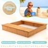 Safstar Kids Wooden Sandbox w/ Bench Seats & Storage Boxes  Children Outdoor Playset - 3 of 4