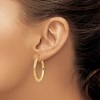 Black Bow Jewelry 3mm x 30mm 14k Yellow Gold Textured Round Hoop Earrings - 3 of 4