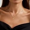 Gold Initial Necklace for Women, 14K Gold Plated Dainty Letter Pendant on Box Chain - 2 of 4