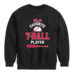 Boys' - Instant Message - Dad's Favorite T-Ball Player Graphic Long Sleeve Fleece Sweatshirt - 1 of 4
