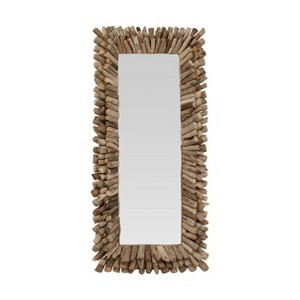 Storied Home Big Driftwood Framed Wall Mirror Natural: Coastal-Inspired, Rectangular, Wood & Glass, 24"x52.5" - 1 of 4