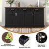 63" Fluted Sideboard Buffet Cabinet with 4 Doors and 3 Drawers, Modern Kitchen Storage Console Table for Dining Room, Living Room, Entryway - 4 of 4