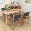 Tangkula Stackable Dining Chair Set of 4 w/ Breathable Backrest Adjustable Foot Pads - 2 of 4