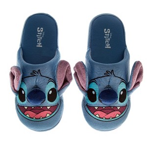 Disney Lilo and Stitch Slippers for Girls - Stitch Plush Warm Soft Aline Comfy Lightweight House Shoes - 1 of 4
