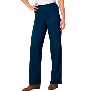 Woman Within Women's Plus-Size Fineline Stretch Denim Wide-Leg Pull-On Jeans - 1 of 4