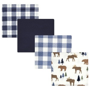 Hudson Baby Infant Boy Cotton Flannel Receiving Blankets, Moose Bears, One Size - 1 of 4